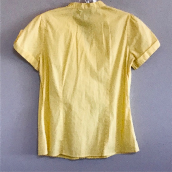 ST JOHNS BAY SUNNY YELLOW BLOUSE W TINY POLKA DOTS - Picture 6 of 6